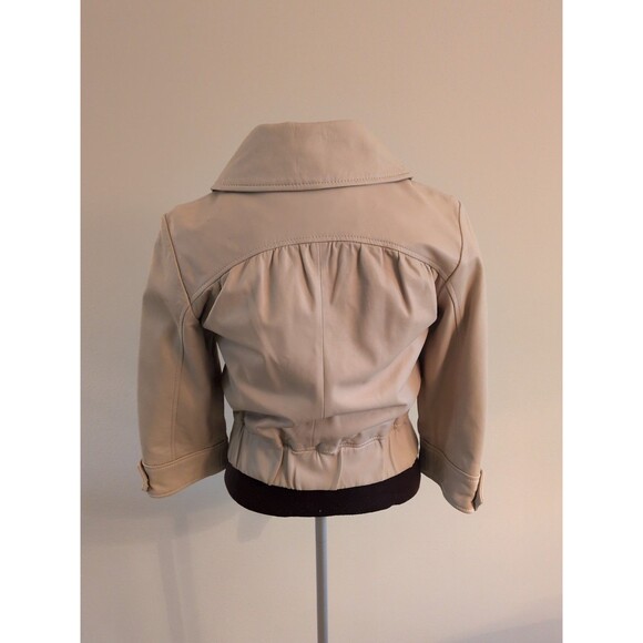For Joseph XS Jacket Biker Luxury Cream Leather feminine Moto Fairy Whimsey - Picture 3 of 12